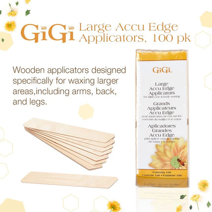 100 Count Wax Spatulas for Gigi Accu Edge