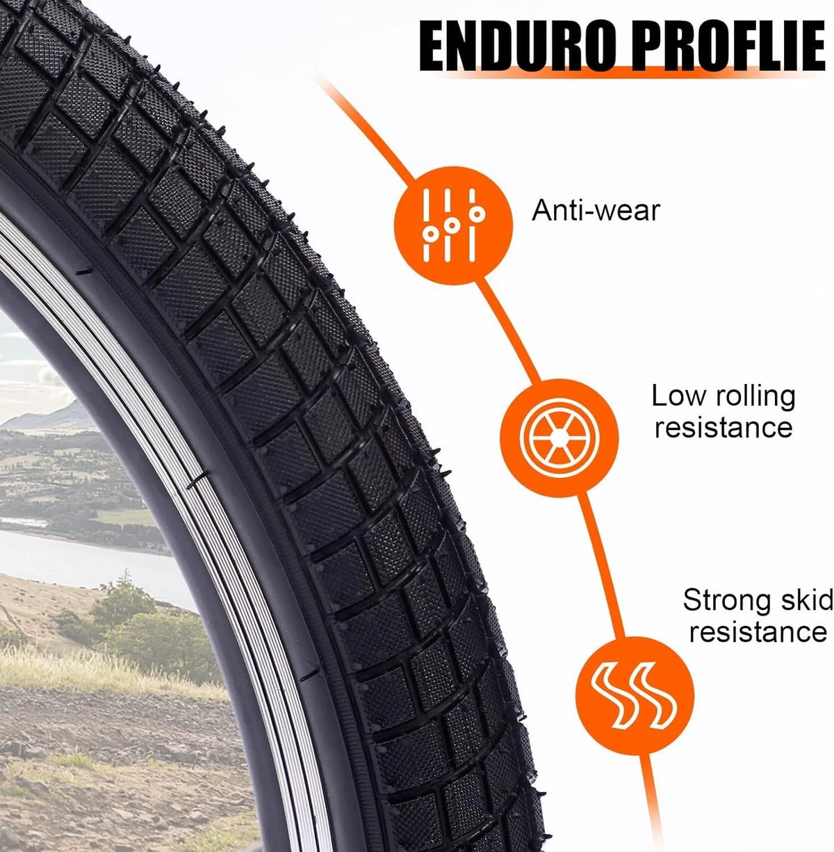 Set of 2 Balinge 20x2.125 Tires with Tubes and Levers for 20" Bikes (20")