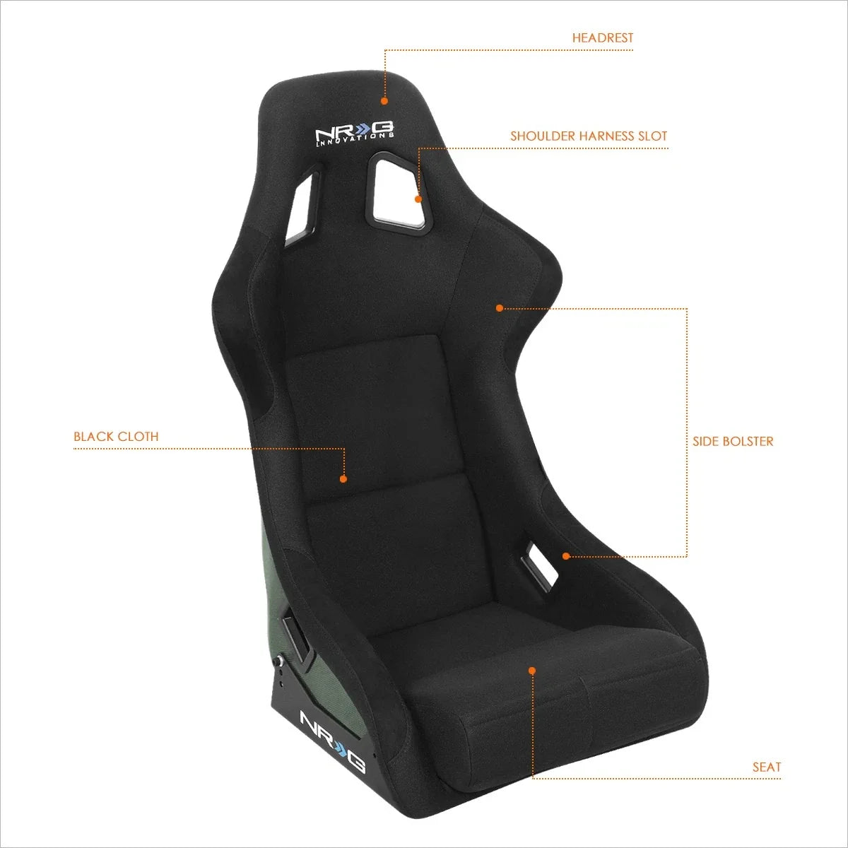 NRG RSC-302CF-GN Carbon Fiber Bucket Racing Seat for Universal Fit (2010–2023)
