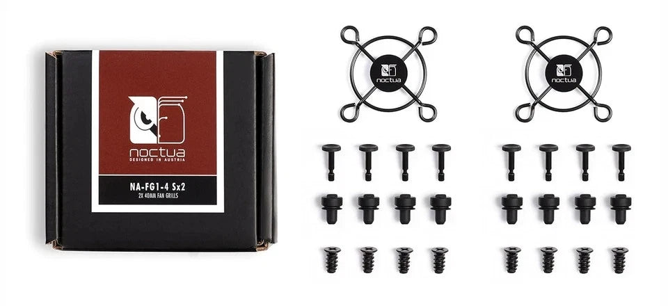 Set of 2 Noctua NA-FG1-4 Fan Grills for 40mm Fans (Black)