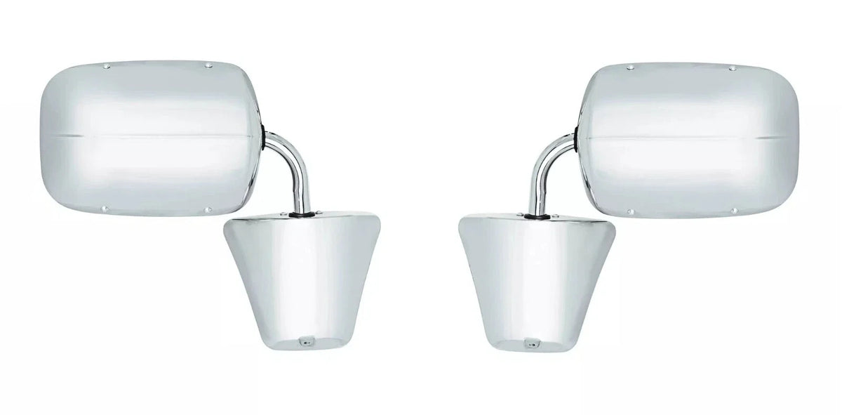 Exterior Door Mirrors Pair Stainless Steel Replacement for Chevy GMC Van (1978–1991)