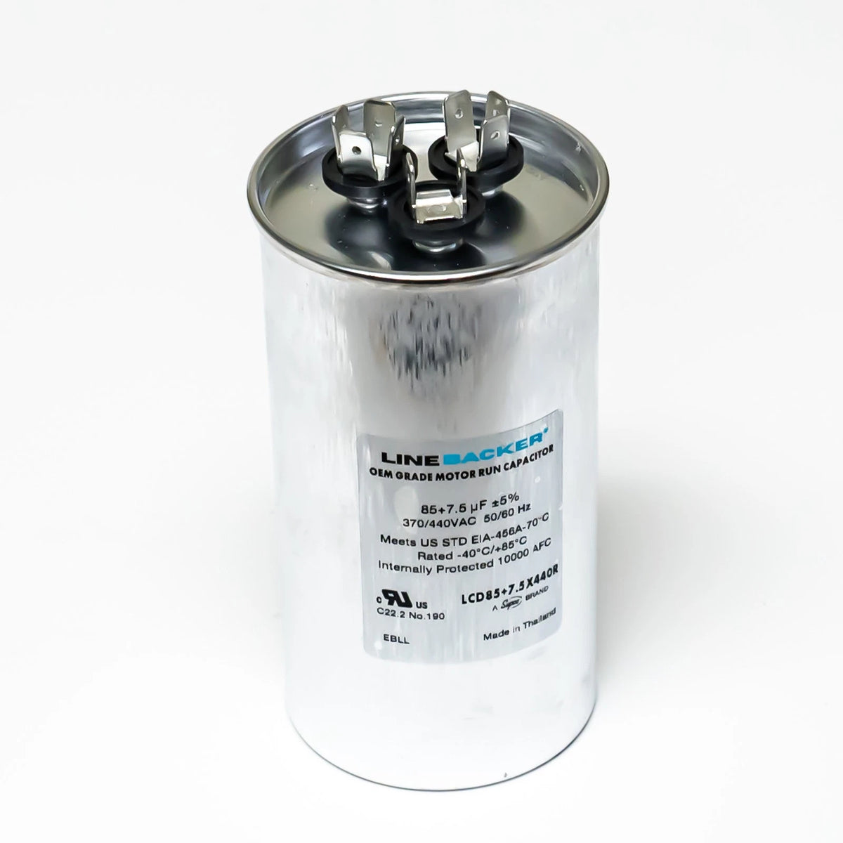 Capacitor Round Dual Run 85 + 7.5 uf mfd 370/440 Volts for HVAC Motors