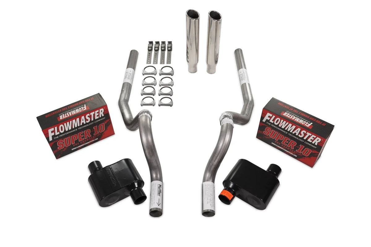 2.5" Dual Exhaust Kit for Ford Mustang (1986–2004) - Flowmaster Super 10, Rear Exit