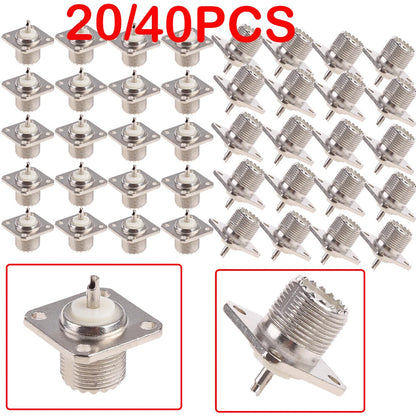 20PCS UHF Female Jack SO-239 Bulkhead Panel Chassis Mount Connector