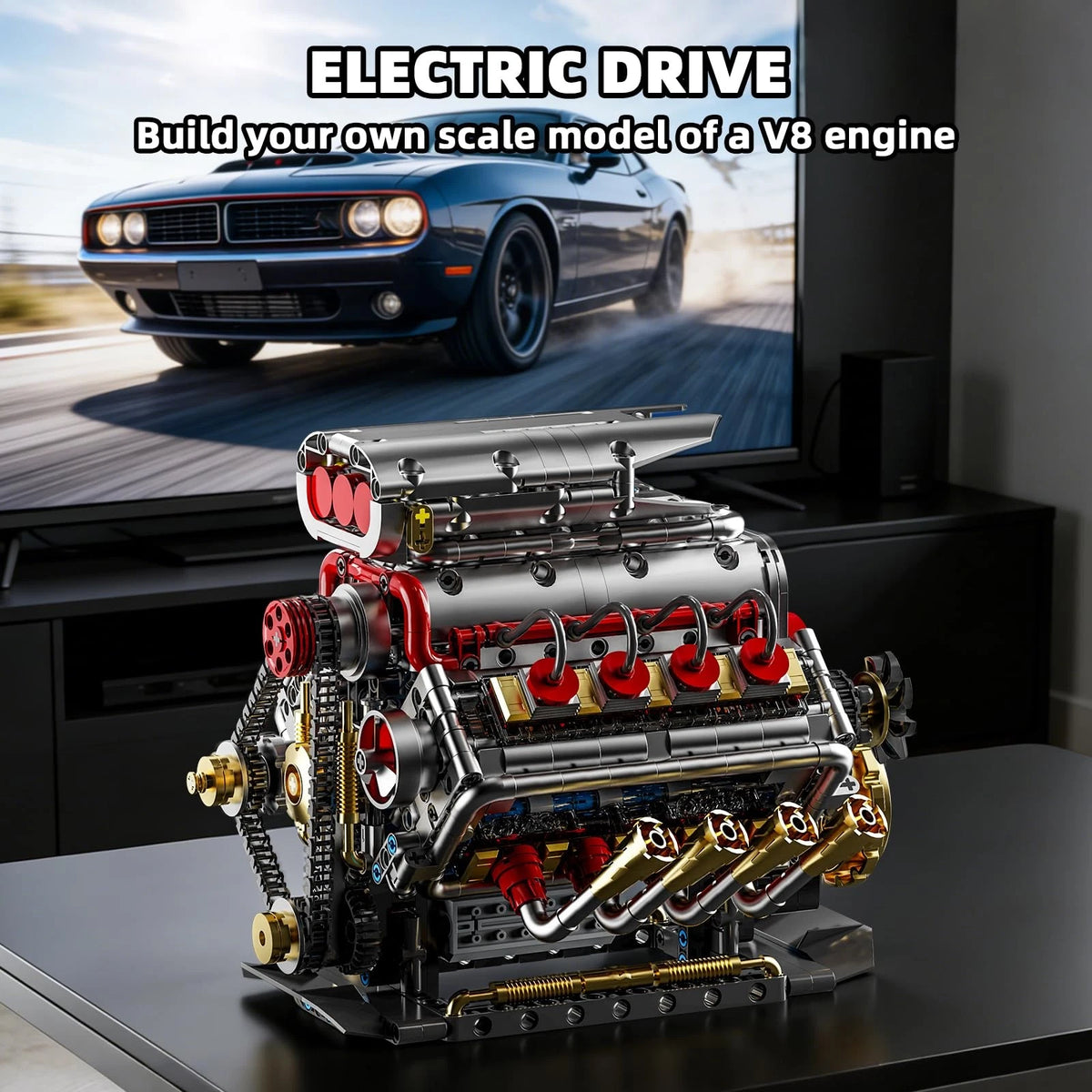 V8 Engine Model Kit for BseSparklion (2023) - Runs, Gray, 8.46 x 7.24 inches