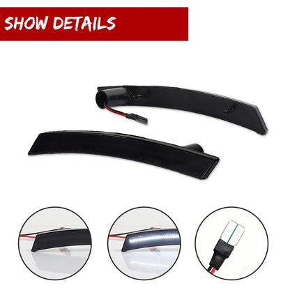 2X Smoke White LED Rear Side Marker Lights for Mini Cooper (2002–2008)