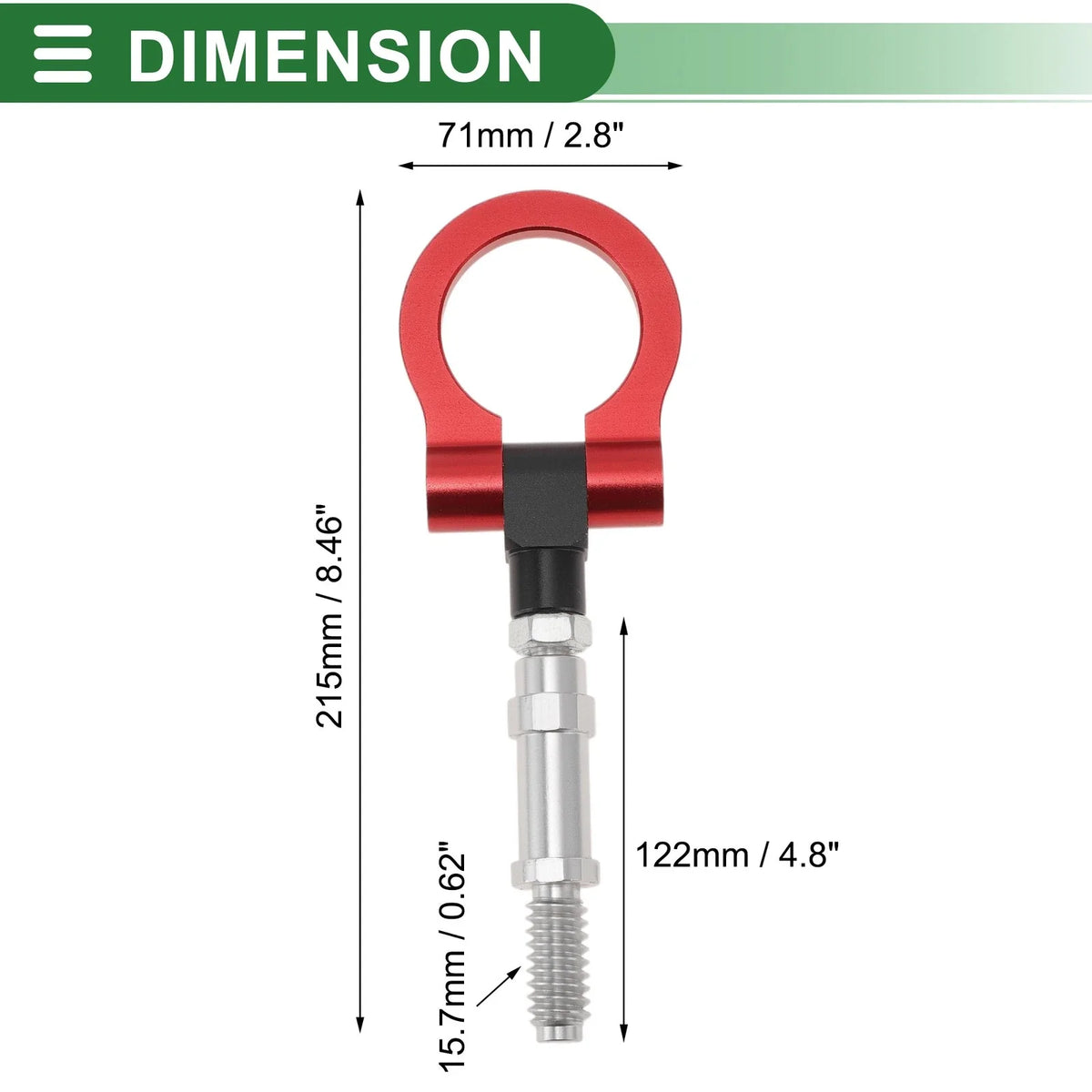 Tow Hook Set for Volkswagen MK7 (2014–2022) 15.7mm Aluminum Alloy Red