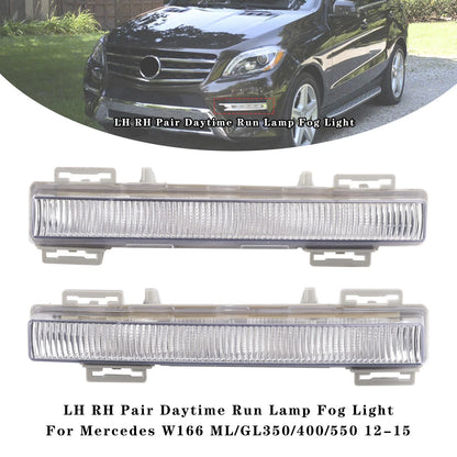LH RH Pair Daytime Running Lamp Fog Light for Mercedes W166 ML/GL (2012–2015)