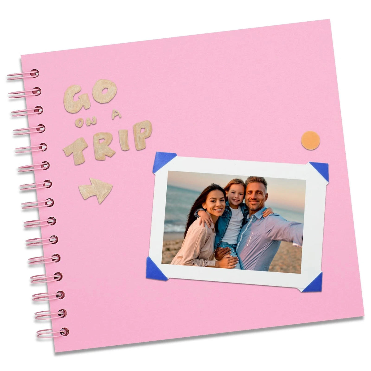 8x8 Inch Scrapbook Photo Album for DIY Projects (Spiral, 40 Pages, Pink)
