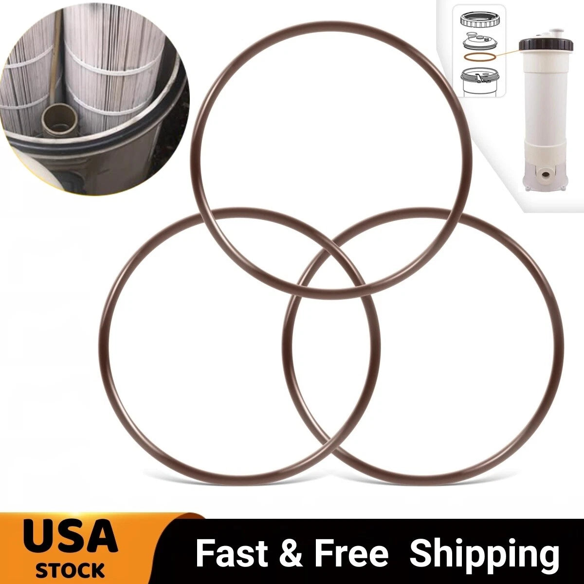 3-Pack O-Rings for Pentair Pool Spa Chlorinator Chemical Feeder