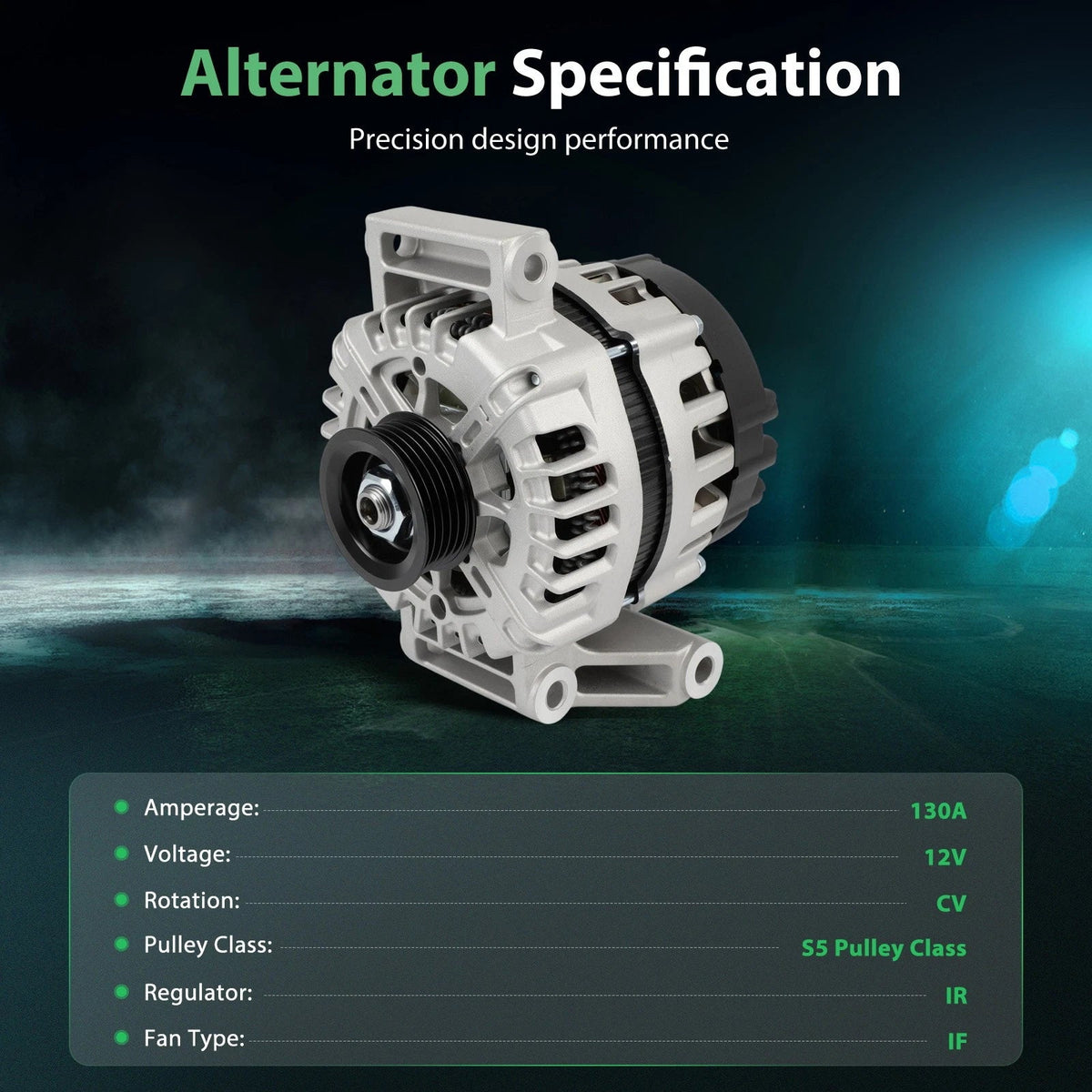 Alternator for Chevrolet HHR 2008–2011 (2.4L L4, 130 Amp, 12V)
