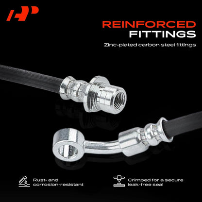 2X Front Brake Hydraulic Hose with Bracket for Honda Civic (2006–2011) 2201760, 2201759