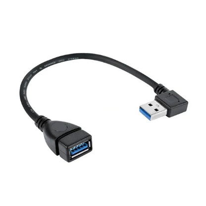 3X USB 3.0 Male to Female Extension Cable 20cm 90 Degree Right Angled