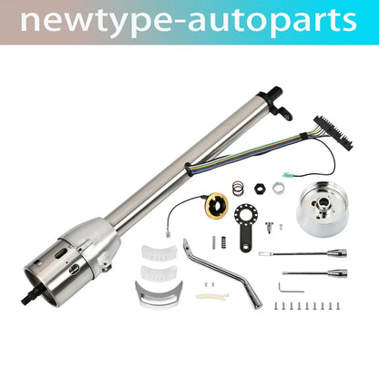 28" Stainless Steel Tilt Steering Column & Adapter for Universal (No Key)