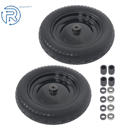 2-Pack Flat Free Tire Wheel for Wheelbarrow (14.5"×4.00-8)