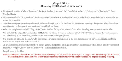 Graphic Sticker Kit for Husaberg FS FE 400 650 (2001–2005) WD_GK_KIT