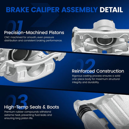 Front Brake Calipers Set of 2 with Brackets for Honda Civic (2012–2015)
