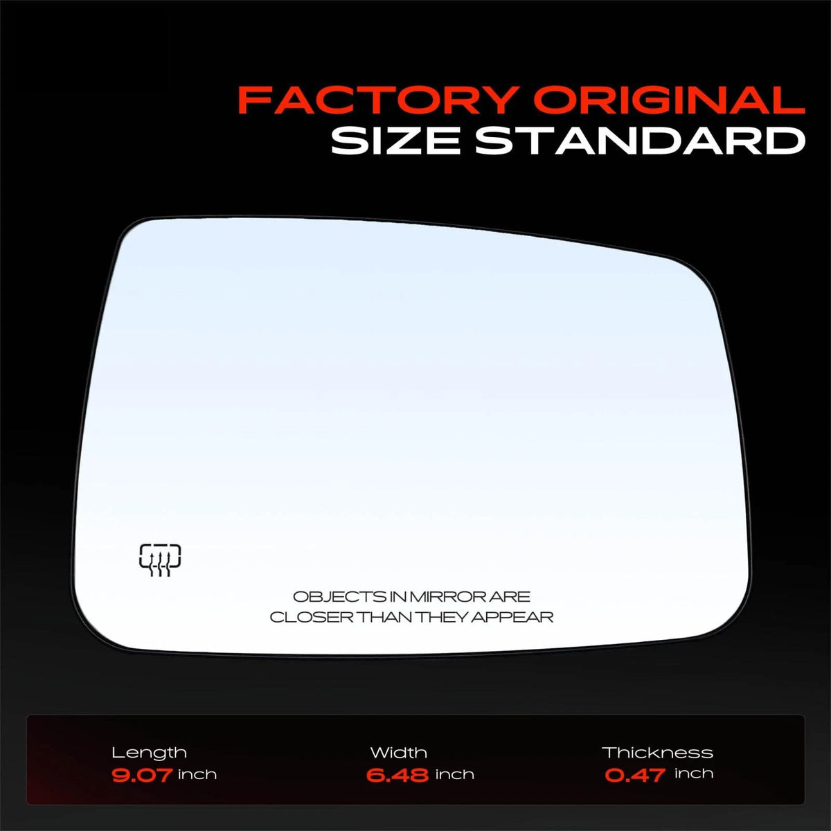 Heated Power Mirror Glass for Ram 1500 2011–2019, 2500 (68079362AA, CH1325126)