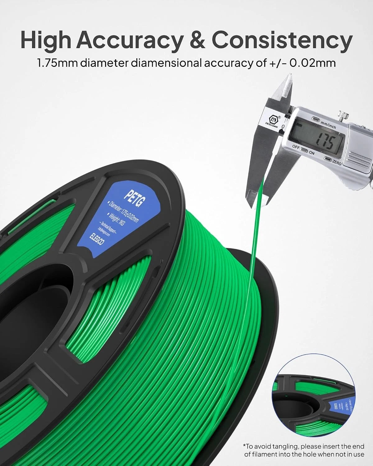 PETG Filament 1.75mm Black 1KG for 3D Printers