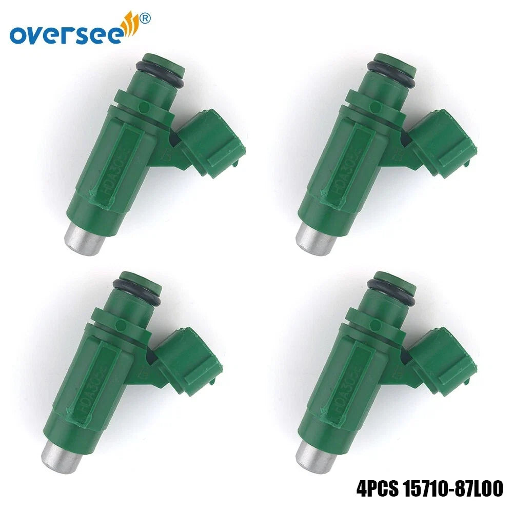 Set of 4 Fuel Injectors for Suzuki DF70A-80A 90A Outboard (15710-87L00-000)