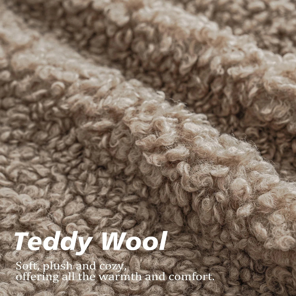 2X Teddy Faux Fur Throw Pillow 18" for Home Decor (Pack of 2), Khaki