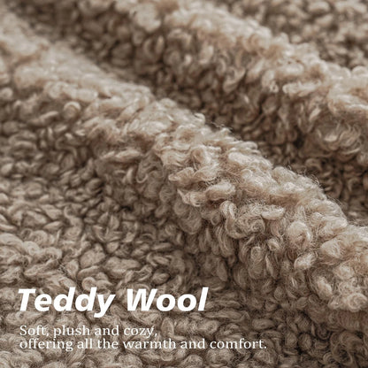 2X Teddy Faux Fur Throw Pillow 18" for Home Decor (Pack of 2), Khaki
