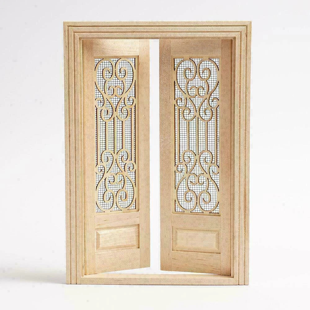 Double Door for Dollhouse Miniature (1:12 Scale)