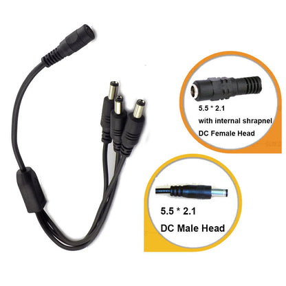 10Pcs 5.5X2.1mm Female to Male Splitter Cable for CCTV Camera