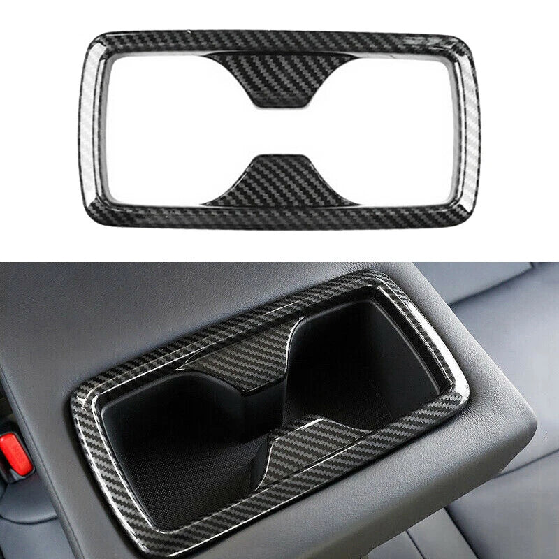 Carbon Fiber Rear Water Cup Holder Cover Trim for Toyota RAV4 (2019–2021)