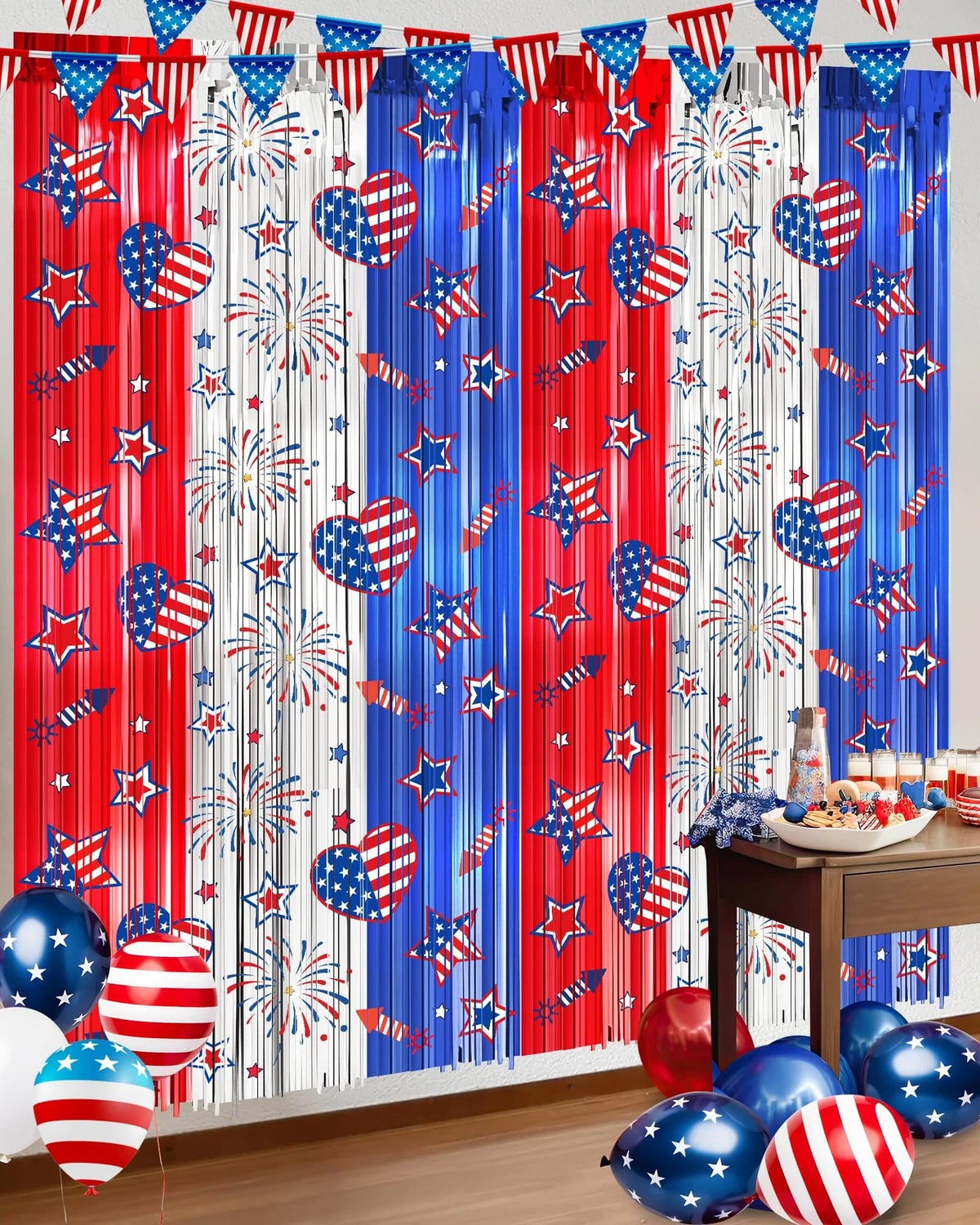 4th of July Decorations Foil Fringe for USA Patriotic (2023)