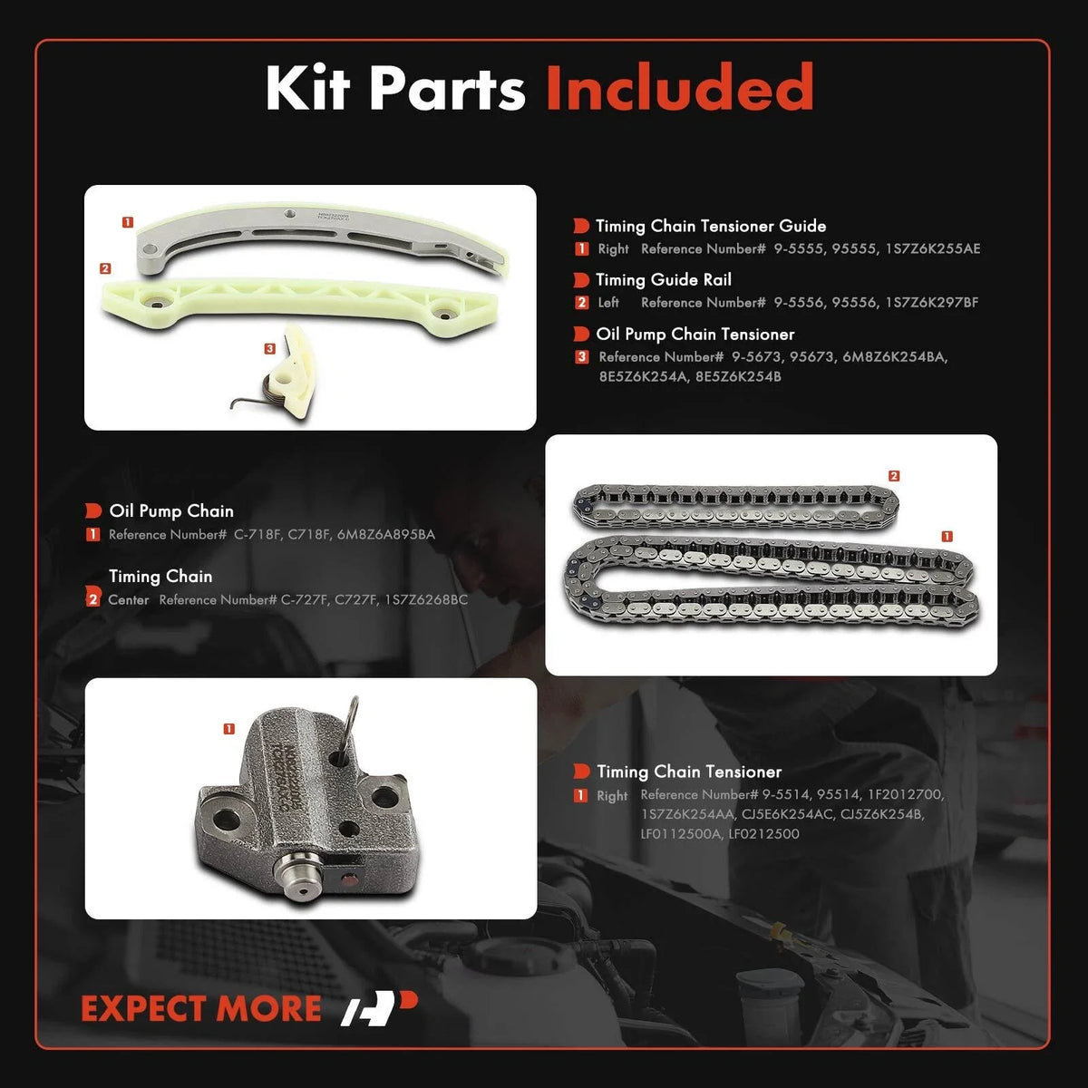 6X Timing Chain Kit for Ford Fusion, Lincoln MKZ (2013–2020)