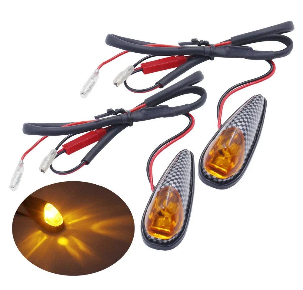 Set of 4 Carbon Look Lens Flush Mount Euro Turn Signals for Yamaha R1 R6