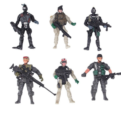 Set of 6 Special Force Army SWAT Soldiers Action Figures 1:18 Scale