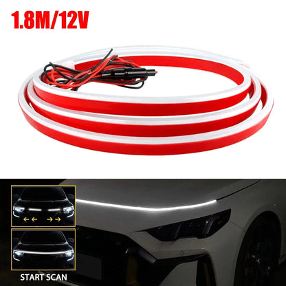 Universal White Flexible LED Hood Strip for Cars (Dynamic Scan)