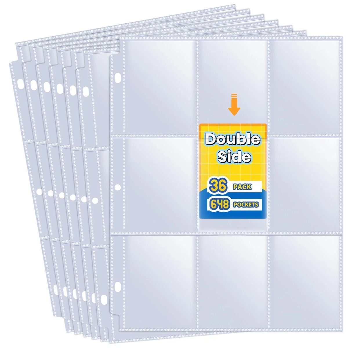 Set of 648 Card Sleeves for 9 Pocket Trading Card Binder Storage
