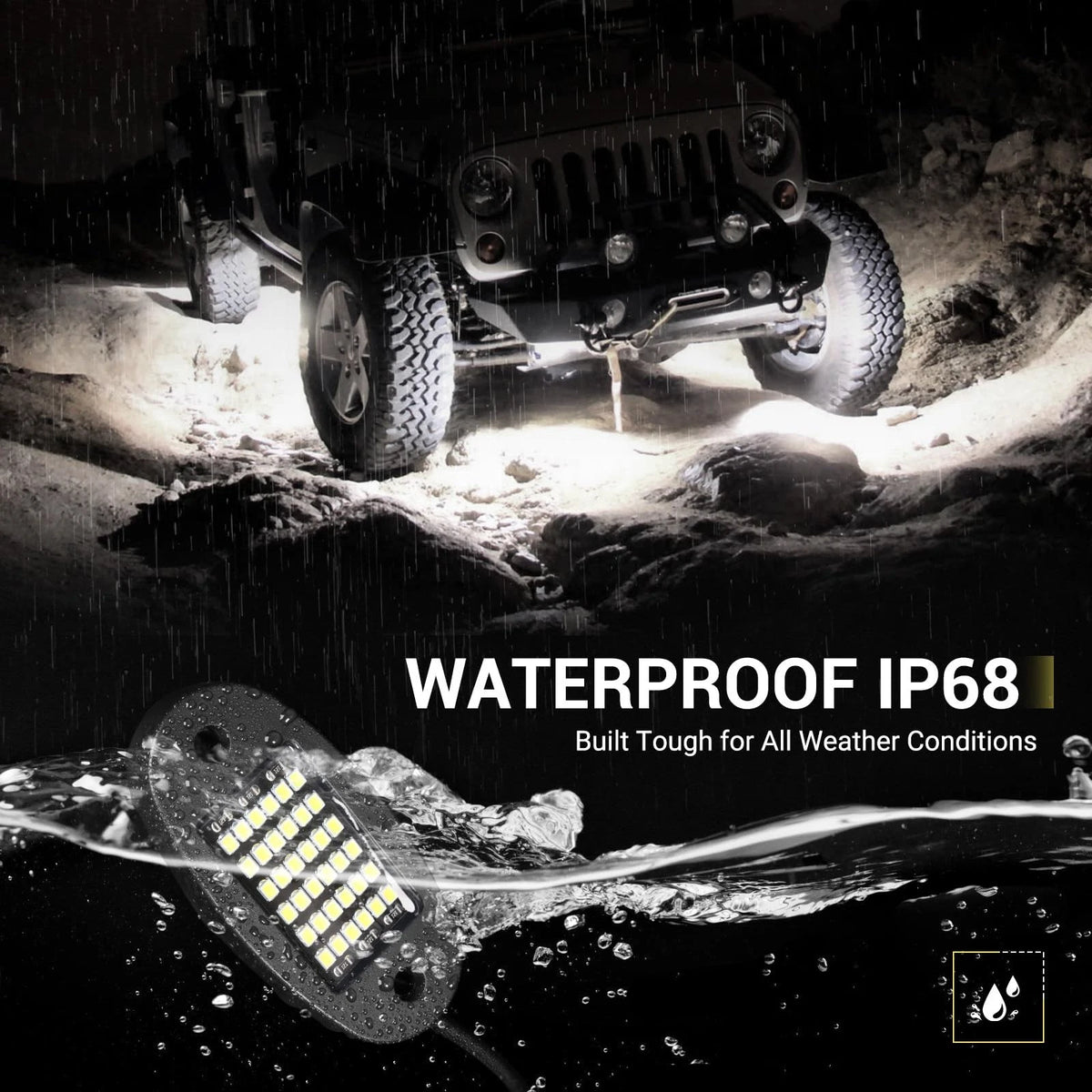 20 Pods White Rock Lights for Automotive (6000K Pure 36 LEDs)