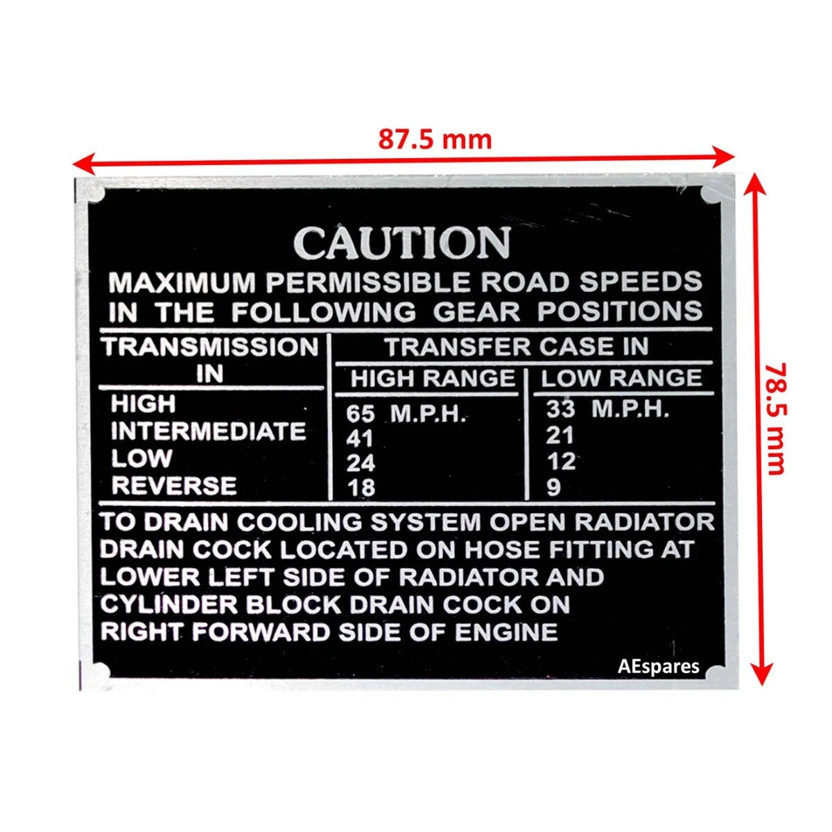 Set of 3 Dash Data Plates for Jeep Willys Ford CJ2A CJ3A CJ3