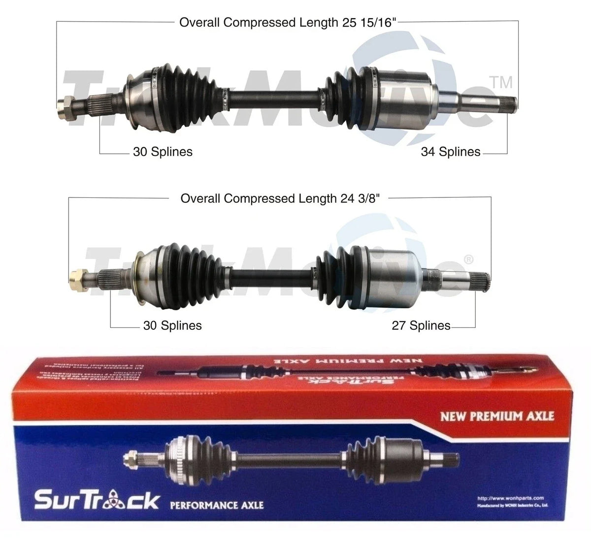 Set of 2 Front CV Axle Shafts for Chevrolet Impala Buick Regal (2000–2016)