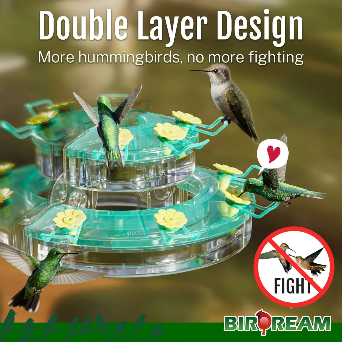 Hummingbird Feeder for Outdoors (1 Pack) - Green