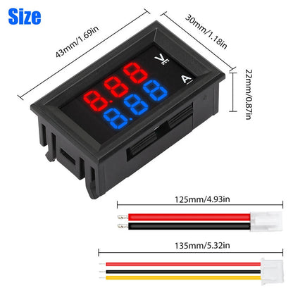 5Pcs Digital Voltmeter Ammeter LED Amp Volt Meter Current Gauge
