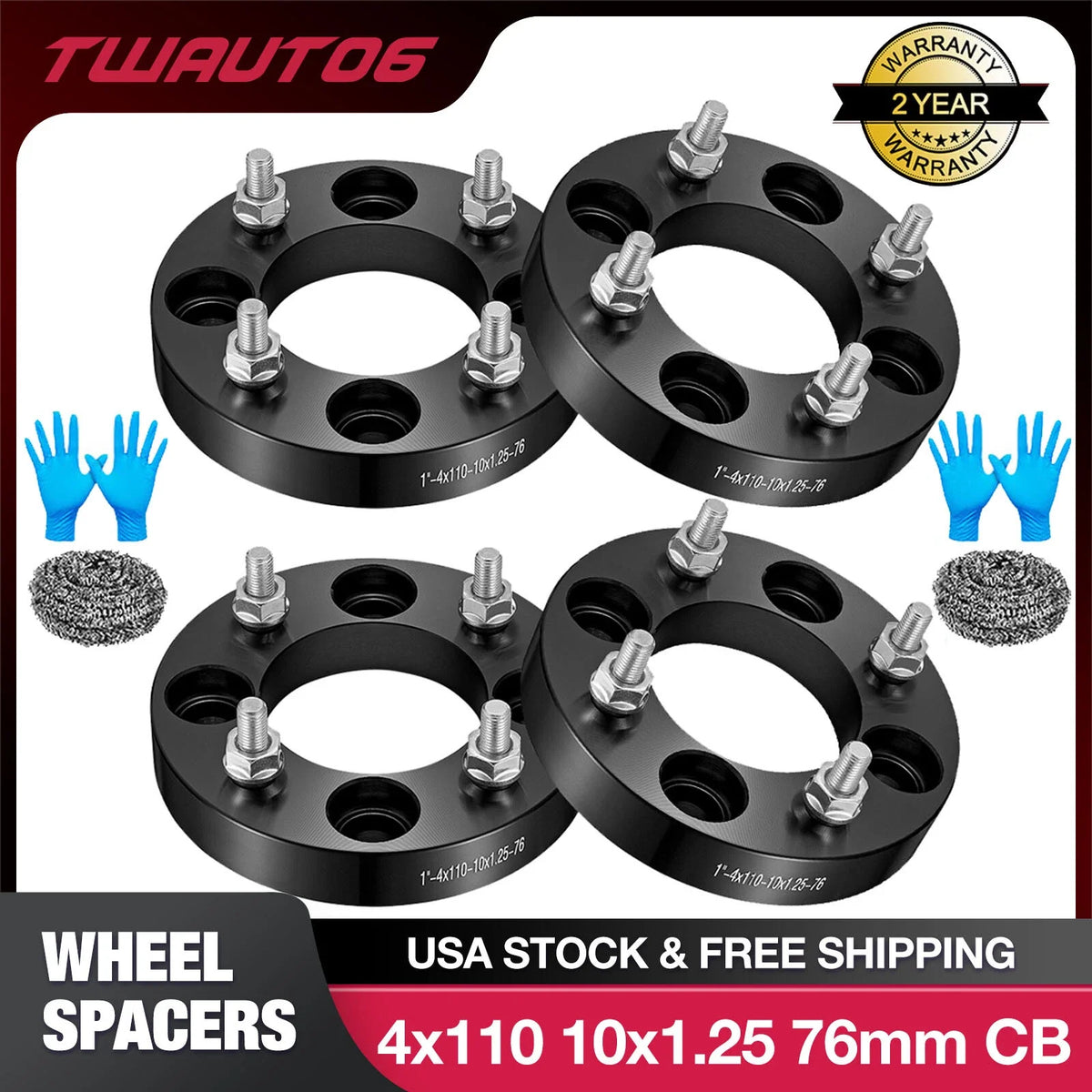 1.0" 4x110 ATV Wheel Spacers for Honda Rincon 650 & Yamaha (4PCS)