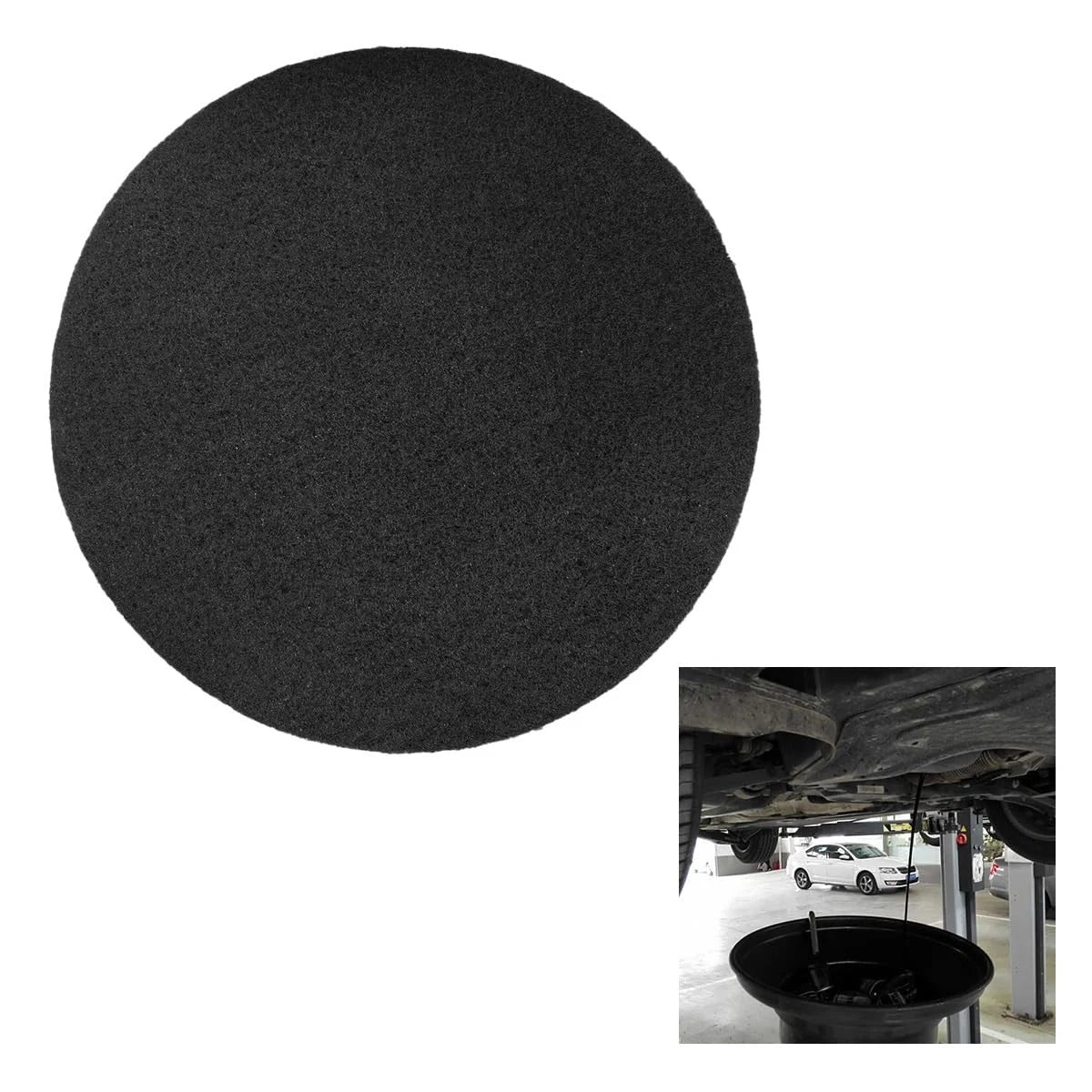 15'' Oil Drain Splash Pad for Universal Use (14.88×0.55 inch) - Black
