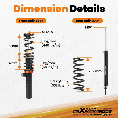 Adjustable Coilovers Lowering Kit for BMW E90 E91 E92 E93 (2005–2013)