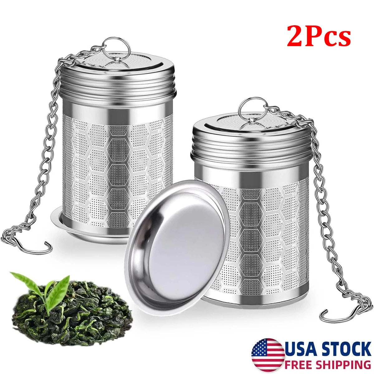2 Pack Extra Fine Mesh Tea Infuser for Loose Tea Teapot Cups