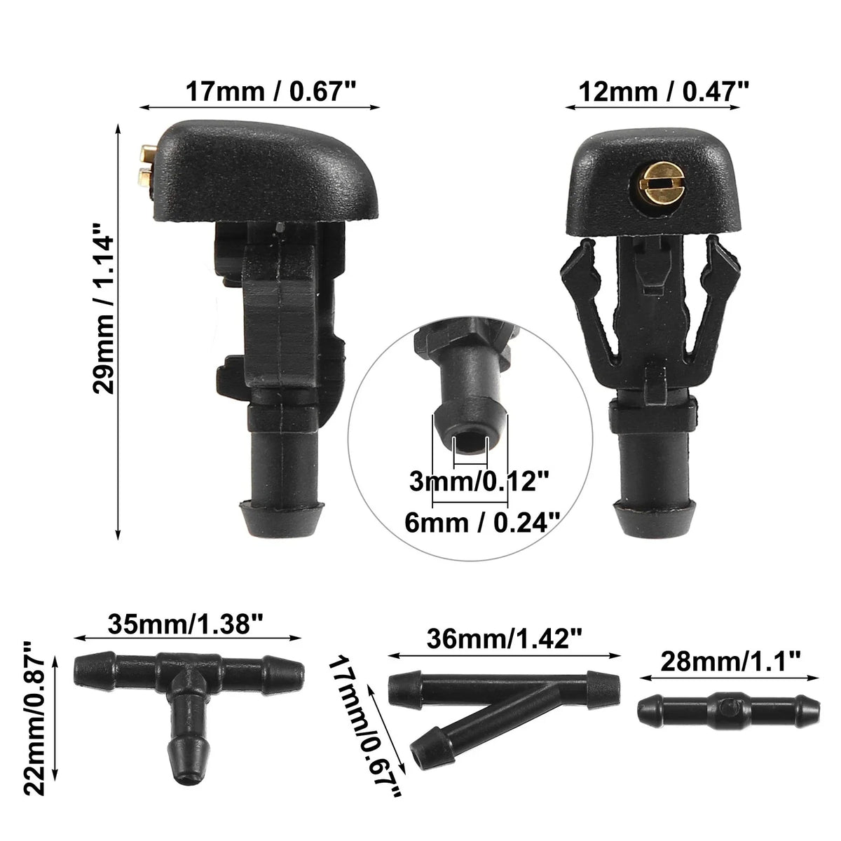 2X Windshield Washer Nozzle Hose Kit for Nissan Infiniti (28931-7S000)