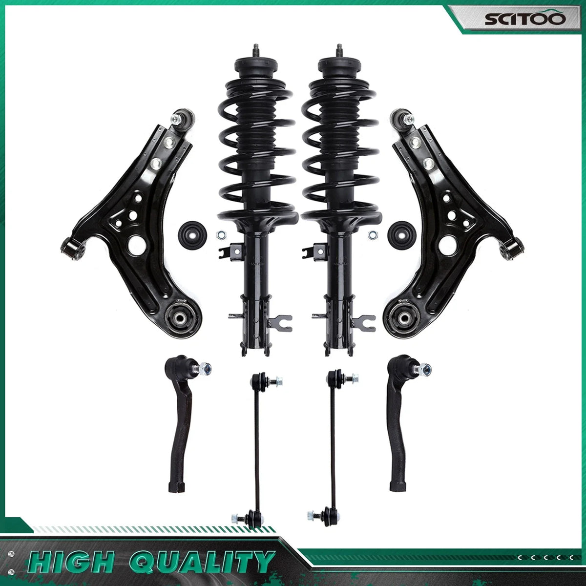 Set of 4 Front Struts Lower Control Arms Sway Bar Kit for Chevy Aveo/Aveo5/Pontiac G3 (2004–2011)