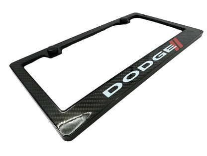 Stripe ABS Real Carbon Fiber License Plate Frame for Dodge (2015–2024)