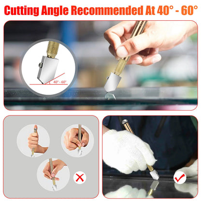 8X Diamond Tip Glass Cutter Tungsten Carbide Precision Cutting Tool