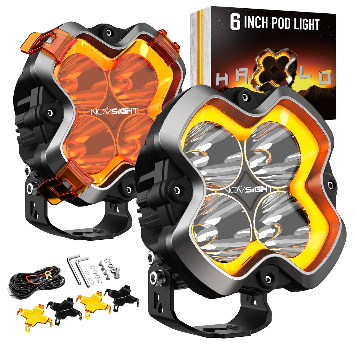 2X NOV A500-WL8PRO-6S LED Driving Work Light Spot Pods for Truck (OffRoad)