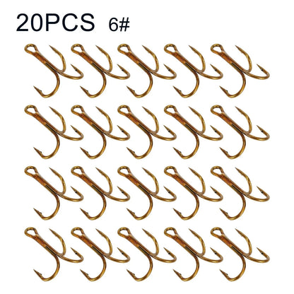 20pcs Double Hook Fishing Lure Barbed Crank for Pike (High Carbon Steel)
